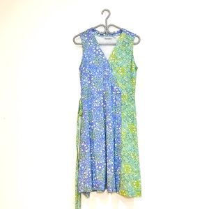 Isaac Mizrahi live blue and Green Flowers dress